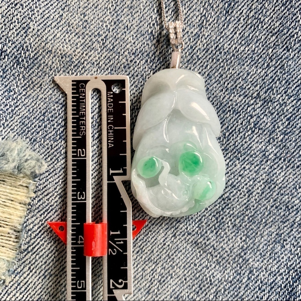 💚JADE Career Luck - Lotus flower Jade Pendant Necklace - Picture 7 of 8